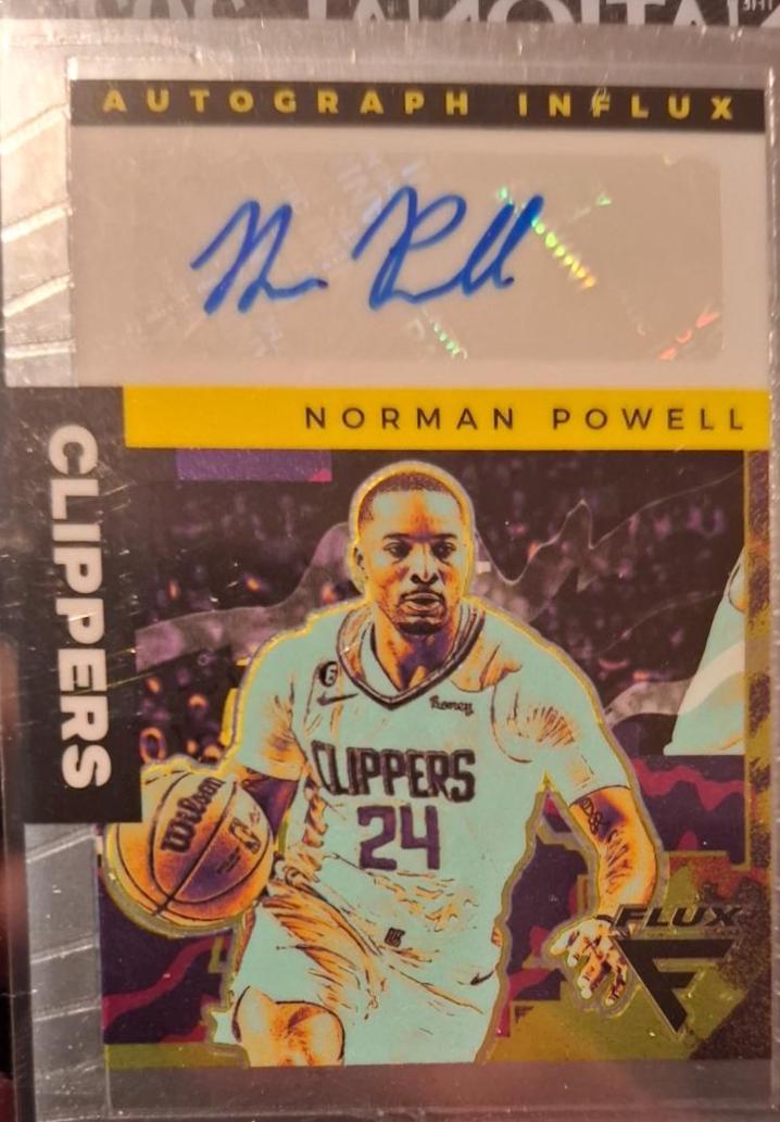 Norman Powell #AI-NPL Basketball Cards 2022 Panini Flux Autograph Influx