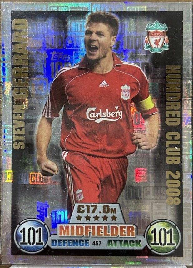 Steven Gerrard #101 Soccer Cards 2009 Topps Premier League Match Attax