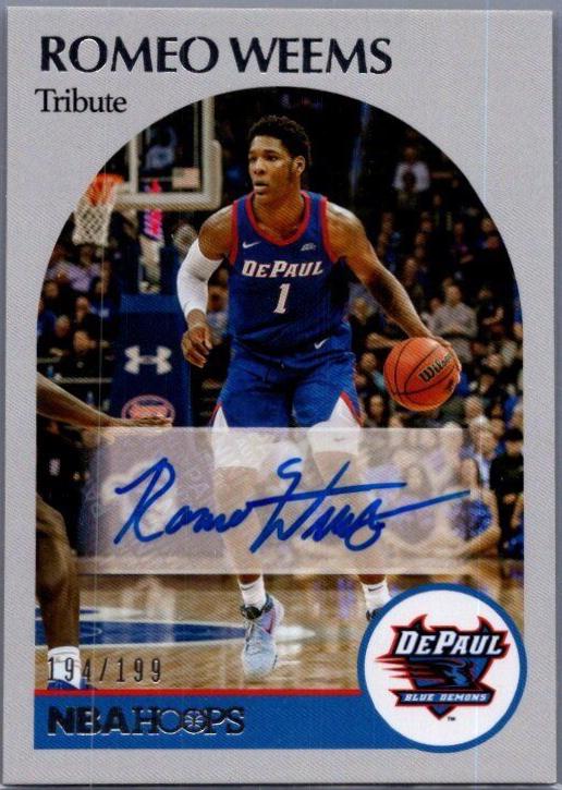 Romeo Weems #HR-RWE Basketball Cards 2021 Panini Chronicles Draft Picks Hoops Retro Autographs