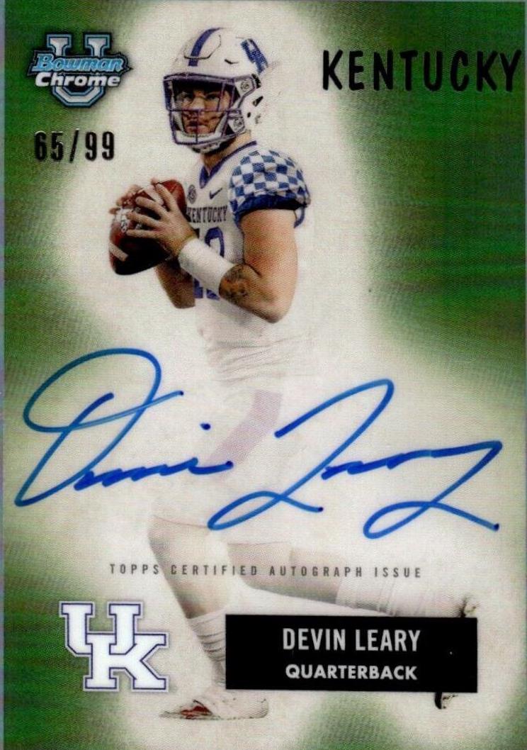 Devin Leary #55B-DL Football Cards 2023 Bowman Chrome University 1955 Autographs