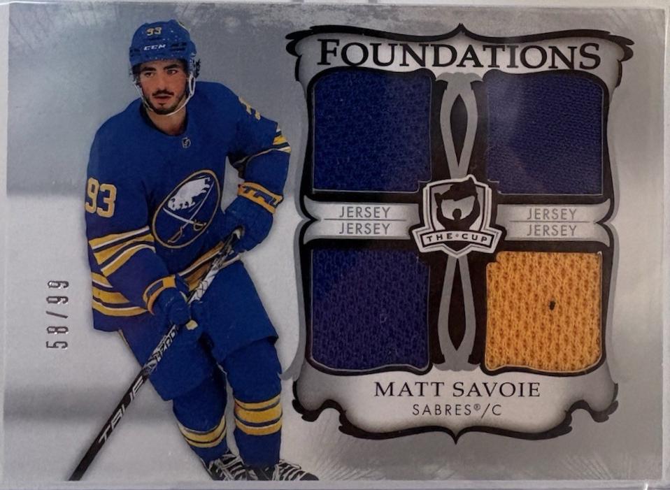 Matt Savoie #F-MS 2023-24 Upper Deck The Cup Hockey Foundations Quad Jersey
