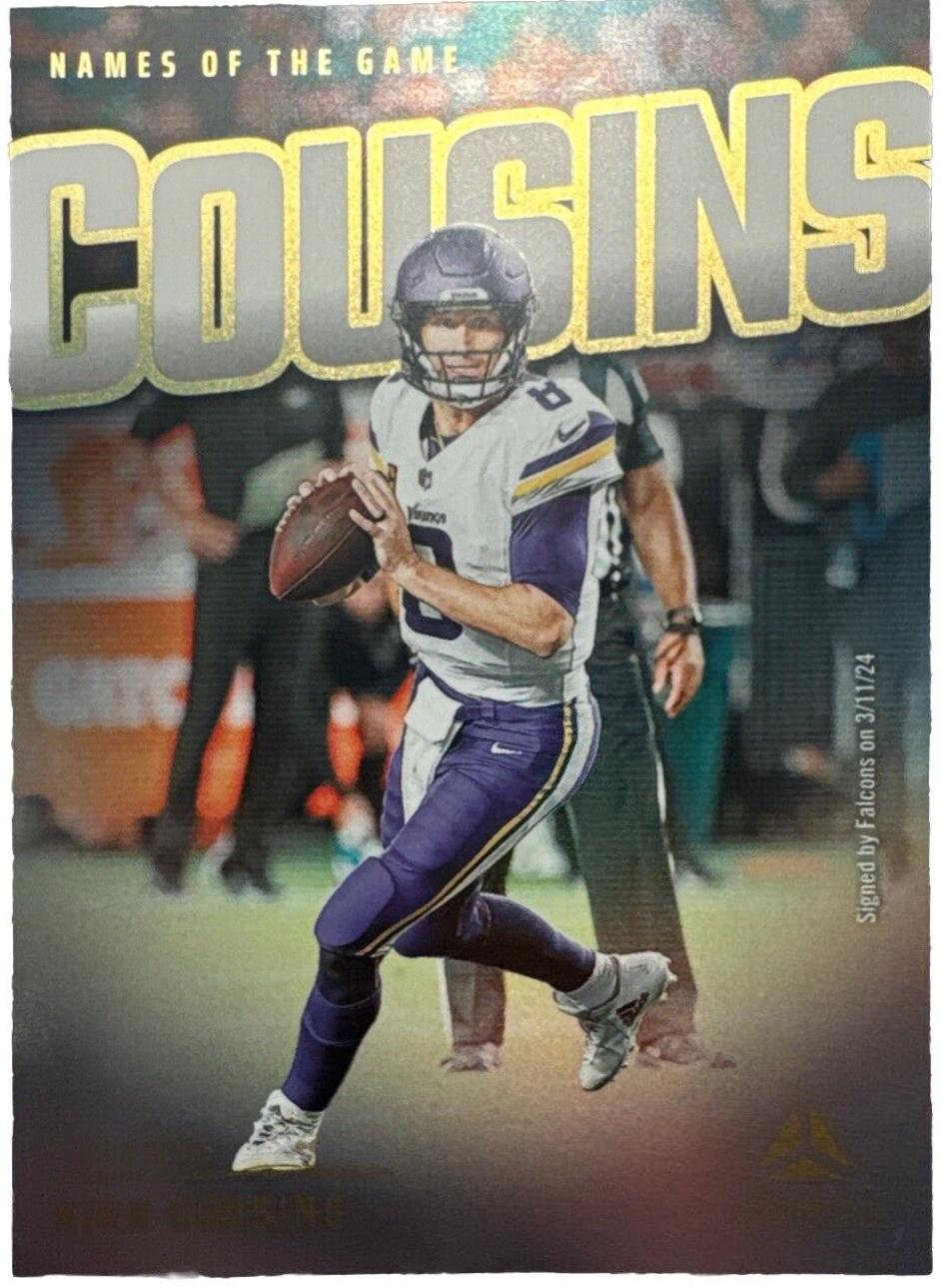 Kirk Cousins #NG-KCS Football Cards 2024 Panini Luminance Names of the Game