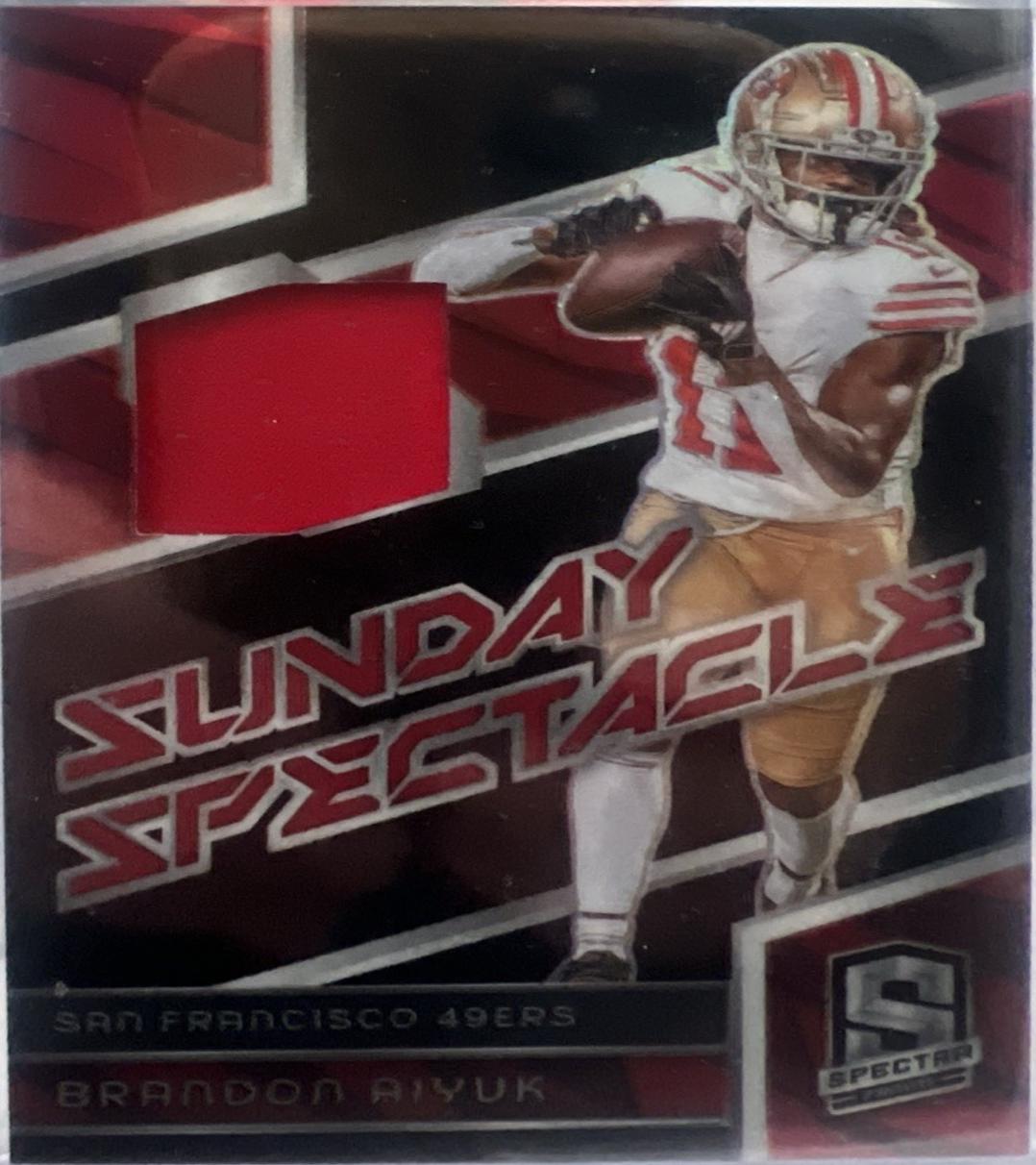 Brandon Aiyuk #SS-BAK Football Cards 2024 Panini Spectra Sunday Spectacle