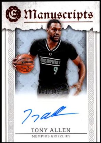 Tony Allen #M-TA Basketball Cards 2016 Panini Excalibur Manuscripts Autographs