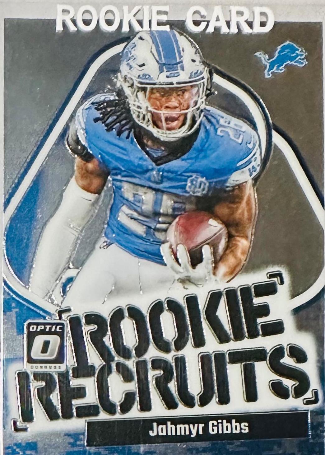 Jahmyr Gibbs #8 Football Cards 2023 Panini Donruss Optic Rookie Recruits