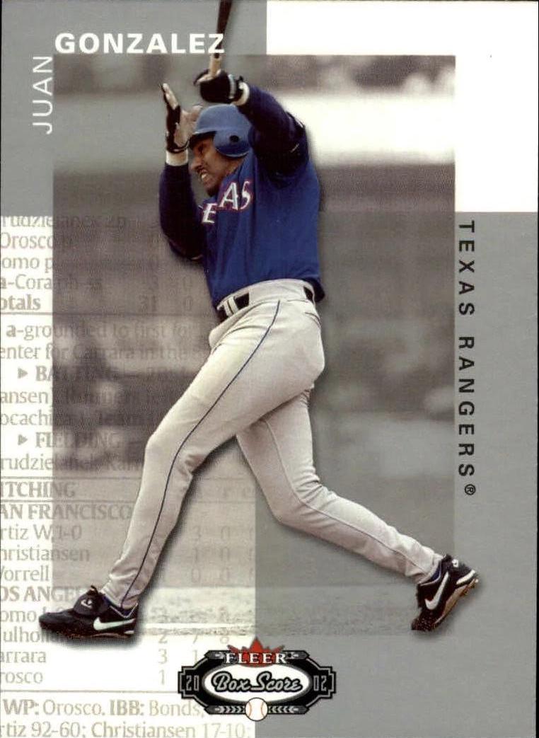 Juan Gonzalez #120 2002 Fleer Box Score Baseball
