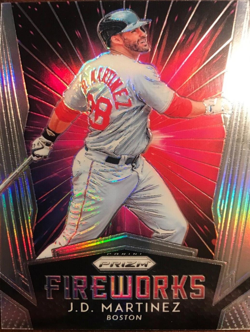 JD Martinez #F7 Baseball Cards 2019 Panini Prizm Fireworks