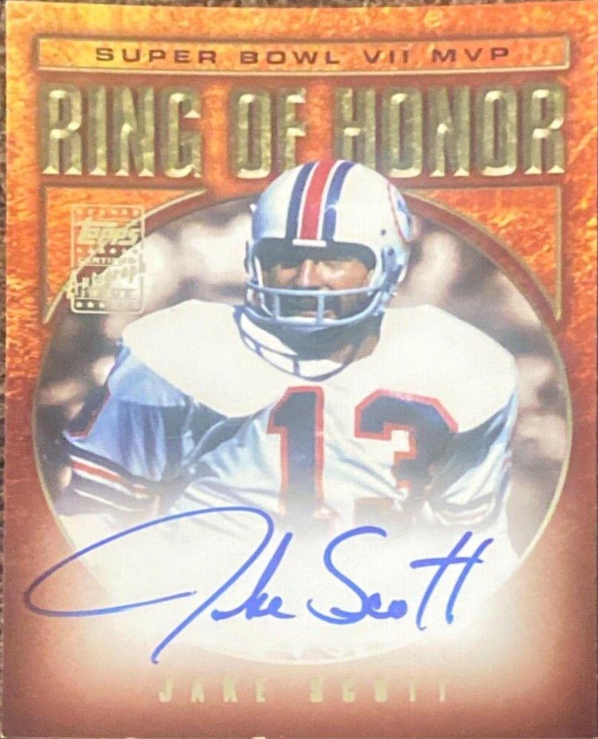 Jake Scott #RH-JS Football Cards 2002 Topps Ring of Honor Autographs