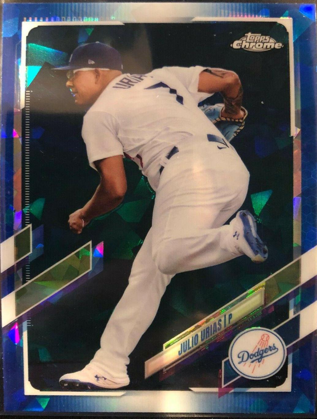 Julio Urias #5 Baseball Cards 2021 Topps Chrome Sapphire