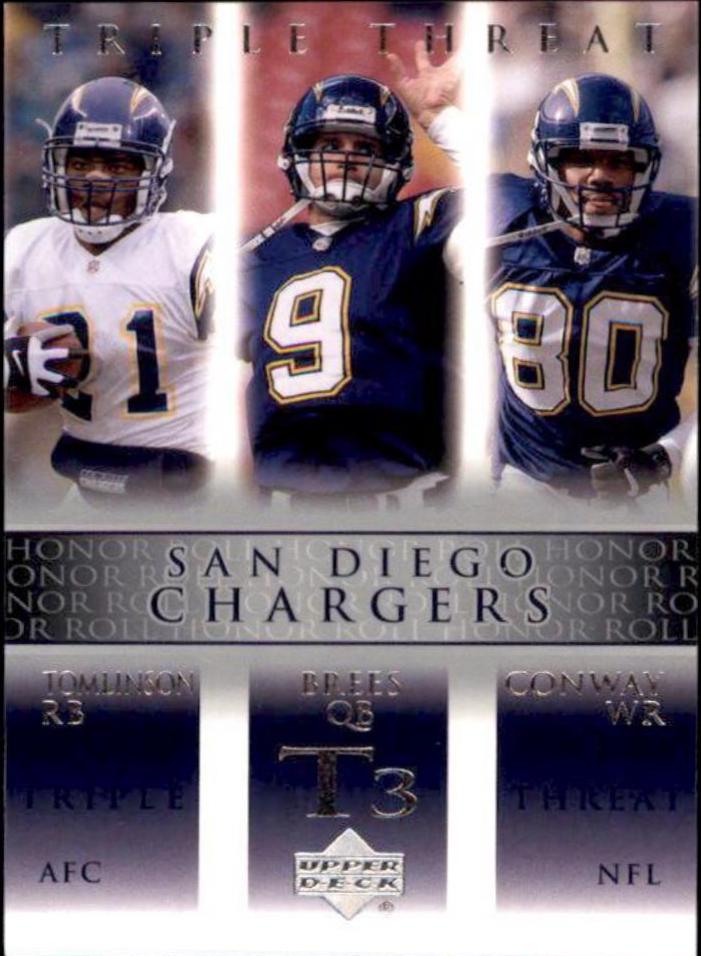 Curtis Conway, LaDainian Tomlinson, Drew Brees #84 2002 Upper Deck Honor Roll Football