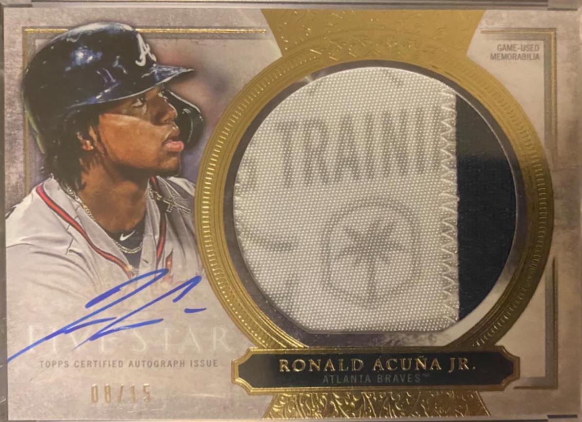 Ronald Acuna #AJP-RAJ Baseball Cards 2020 Topps Five Star Autographed Jumbo Patches