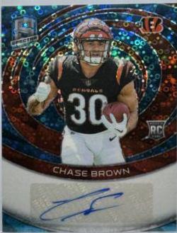 Chase Brown #37 Football Cards 2023 Panini Spectra Rookie Autograph Neon Blue
