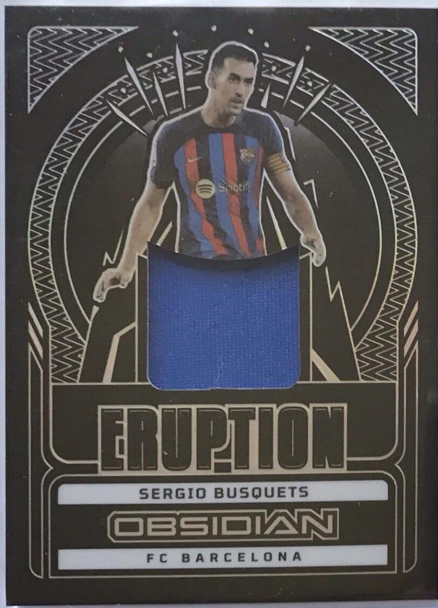 Sergio Busquets #ER-SBQ Soccer Cards 2022 Panini Obsidian Eruption Relics
