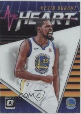 Kevin Durant #5 Basketball Cards 2018 Panini Donruss Optic All Heart