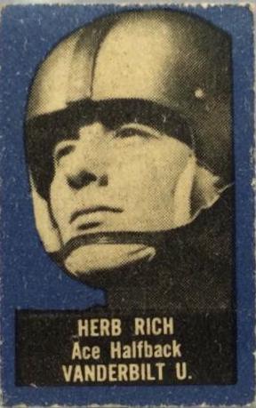 Herb Rich Football Cards 1950 Topps Felt Backs