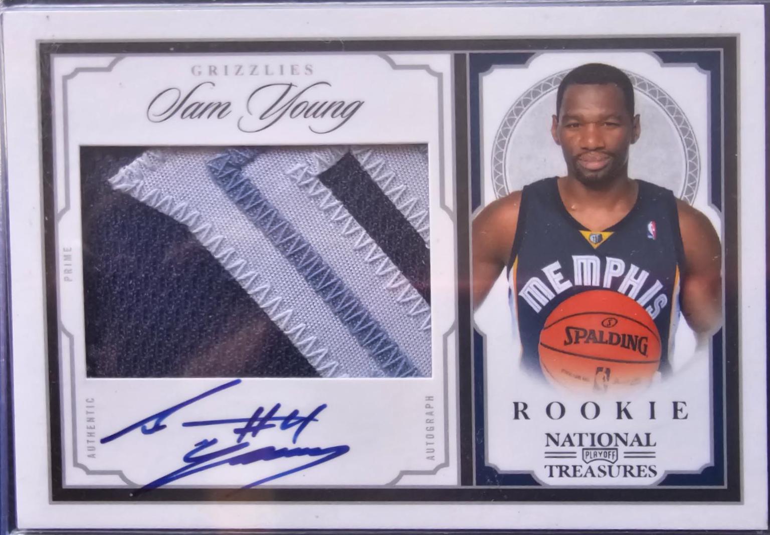 Sam Young #231 Basketball Cards 2009 Playoff National Treasures Signature Patch NBA Team