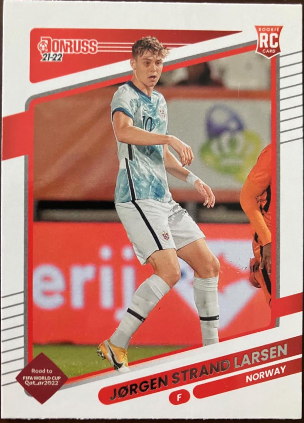 Jorgen Strand Larsen #106 Soccer Cards 2021 Panini Donruss Road to Qatar