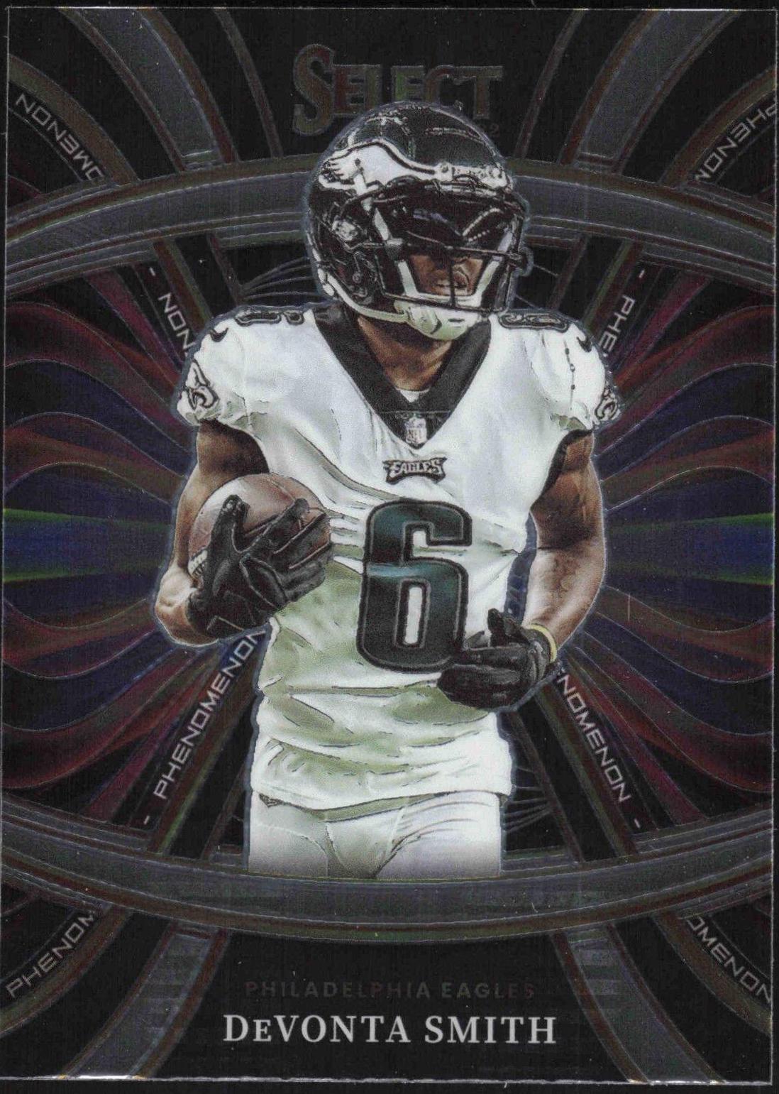 DeVonta Smith #PHE-15 Football Cards 2022 Panini Select Phenomenon