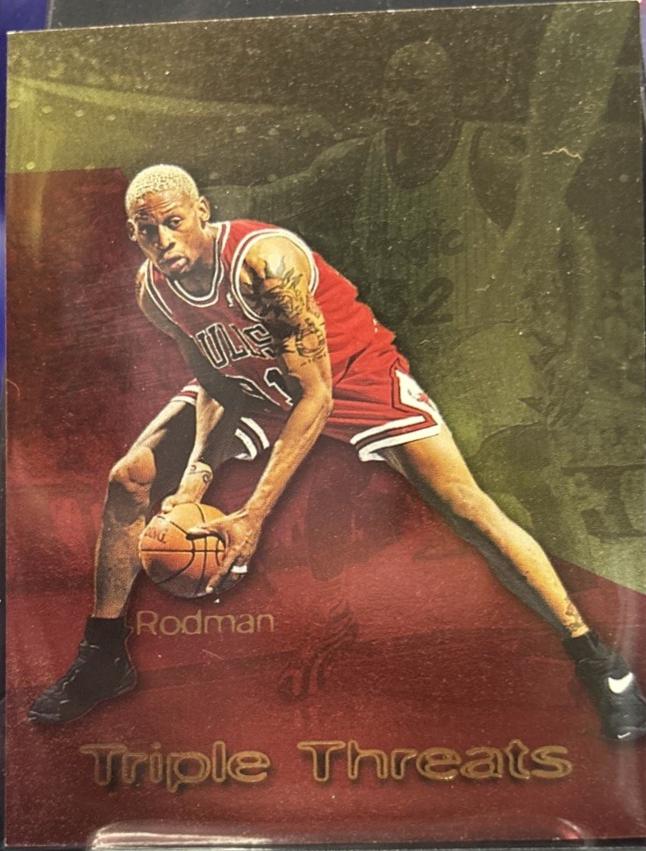 Dennis Rodman #TT10 Basketball Cards 1996 Skybox Premium Triple Threats