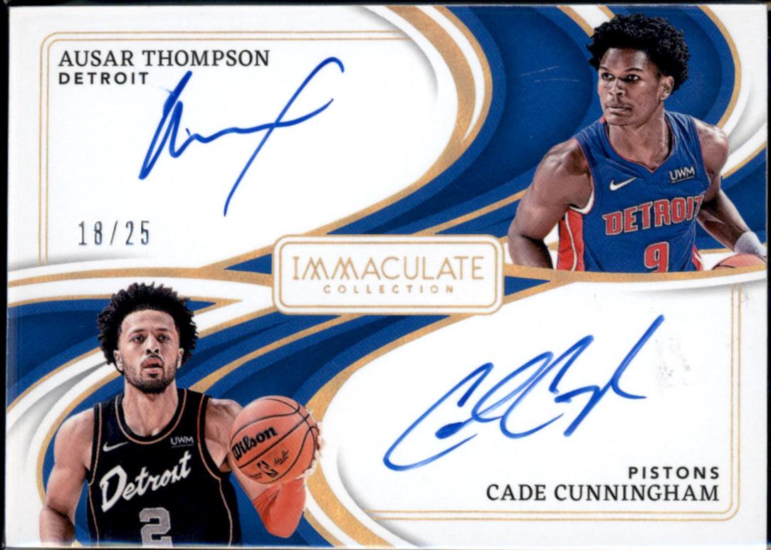Ausar Thompson / Cade Cunningham #41 Basketball Cards 2023 Panini Immaculate Dual Autograph