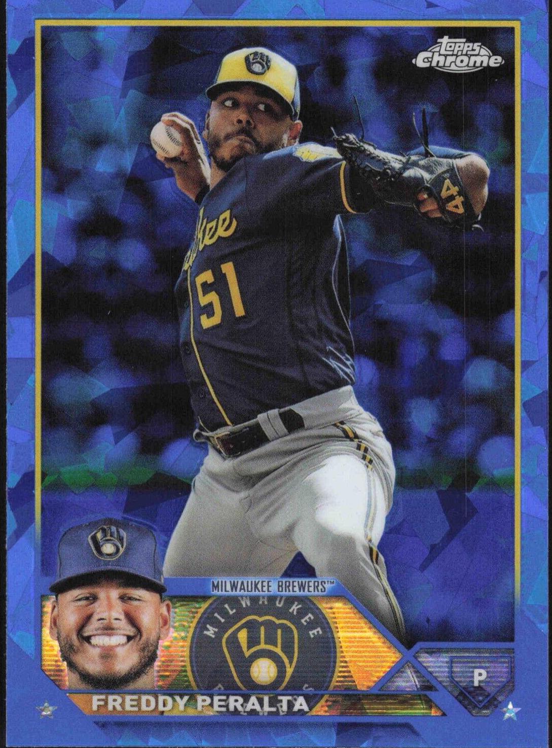 Freddy Peralta #353 2023 Topps Chrome Sapphire Baseball