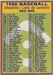 Checklist 265-396 #374 Baseball Cards 1988 O Pee Chee