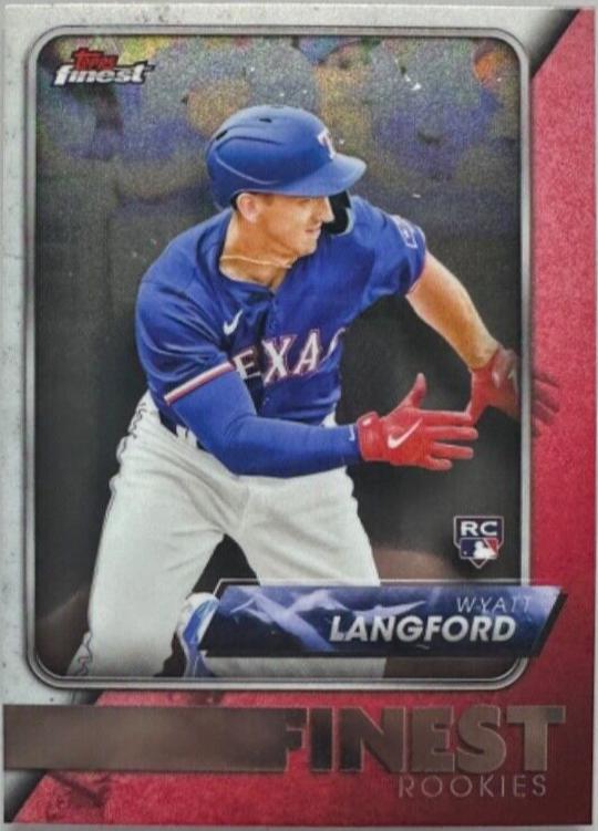 Wyatt Langford #FRD-19 Baseball Cards 2024 Topps Finest Rookie Design Variation