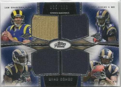 Bradford, Givens, Austin, Bailey #QCR-BGAB Football Cards 2013 Topps Prime Relic Quads