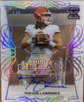 Trevor Lawrence #CA-TL1 2021 Leaf Trinity Clear Autograph Football