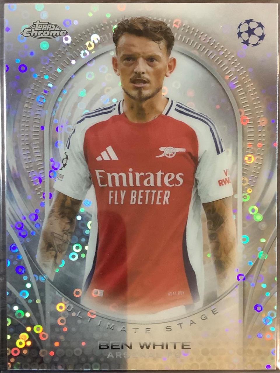 Ben White #USC-6 Soccer Cards 2024 Topps Chrome UEFA Club Ultimate Stage