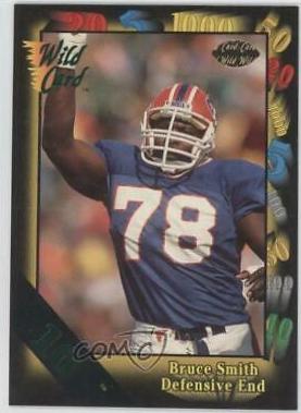 Bruce Smith [10 Stripe] #156 Football Cards 1991 Wild Card