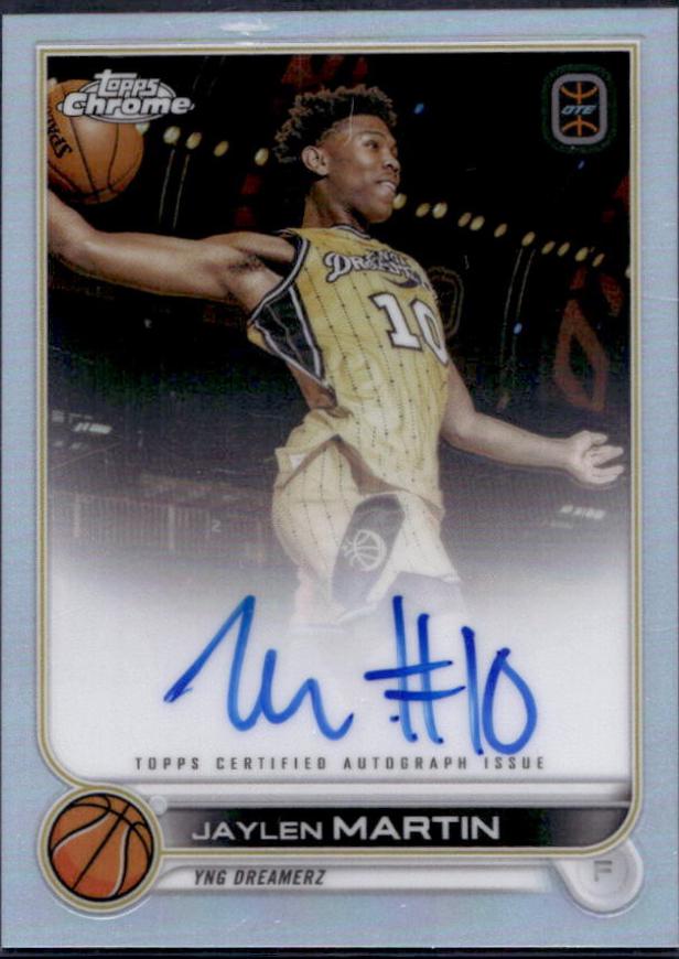 Jaylen Martin #CA-JM1 2022-23 Topps Chrome Overtime Elite Basketball Chrome Autographs