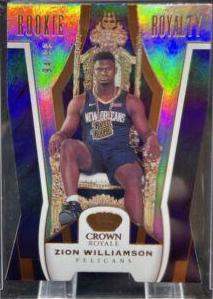 Zion Williamson #7 Basketball Cards 2019 Panini Crown Royale Rookie Royalty