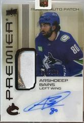 Arshdeep Bains #AR-AB Hockey Cards 2024 Upper Deck Premier Acetate Auto Patch Rookie Prices