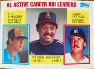 AL Active Career RBI Leaders (Reggie Jackson / Ted Simmons / Graig Nettles