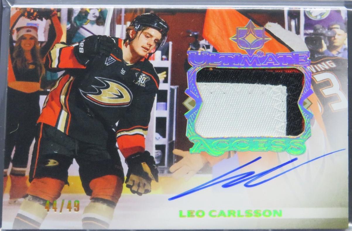 Leo Carlsson #UA-CA Hockey Cards 2023 Upper Deck Ultimate Collection Access Auto Patch