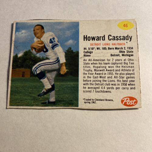 Howard Cassady #46 Football Cards 1962 Post Cereal