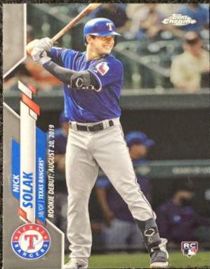 Nick Solak #U-60 Baseball Cards 2020 Topps Chrome Update