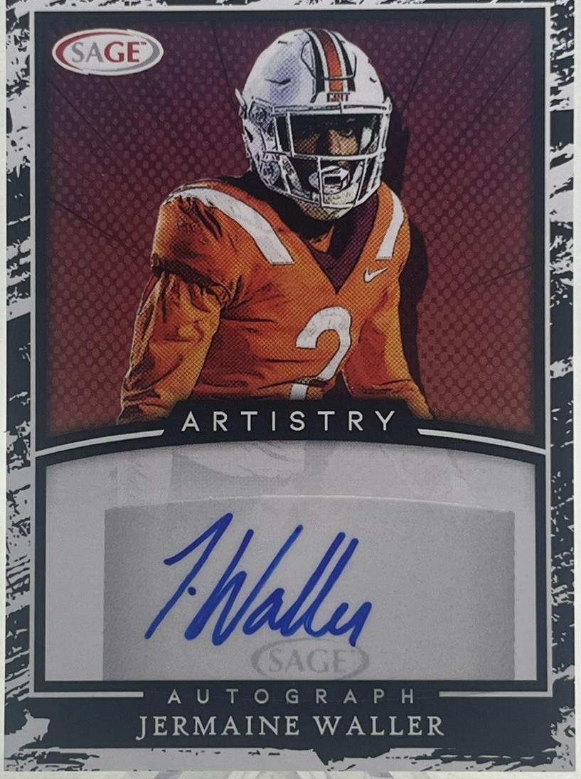 Jermaine Waller #A-JW2 Football Cards 2022 Sage Hit Artistry Autographs