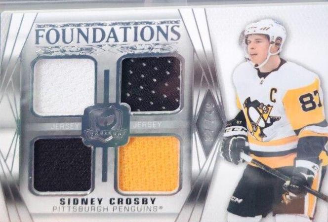 Sidney Crosby #F-SC Hockey Cards 2020 Upper Deck The Cup Foundations Quad Jersey