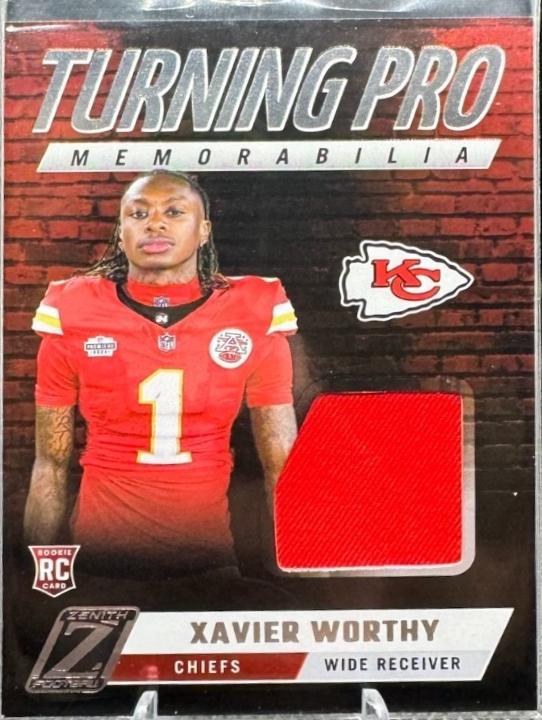 Xavier Worthy #6 Football Cards 2024 Panini Zenith Turning Pro Memorabilia