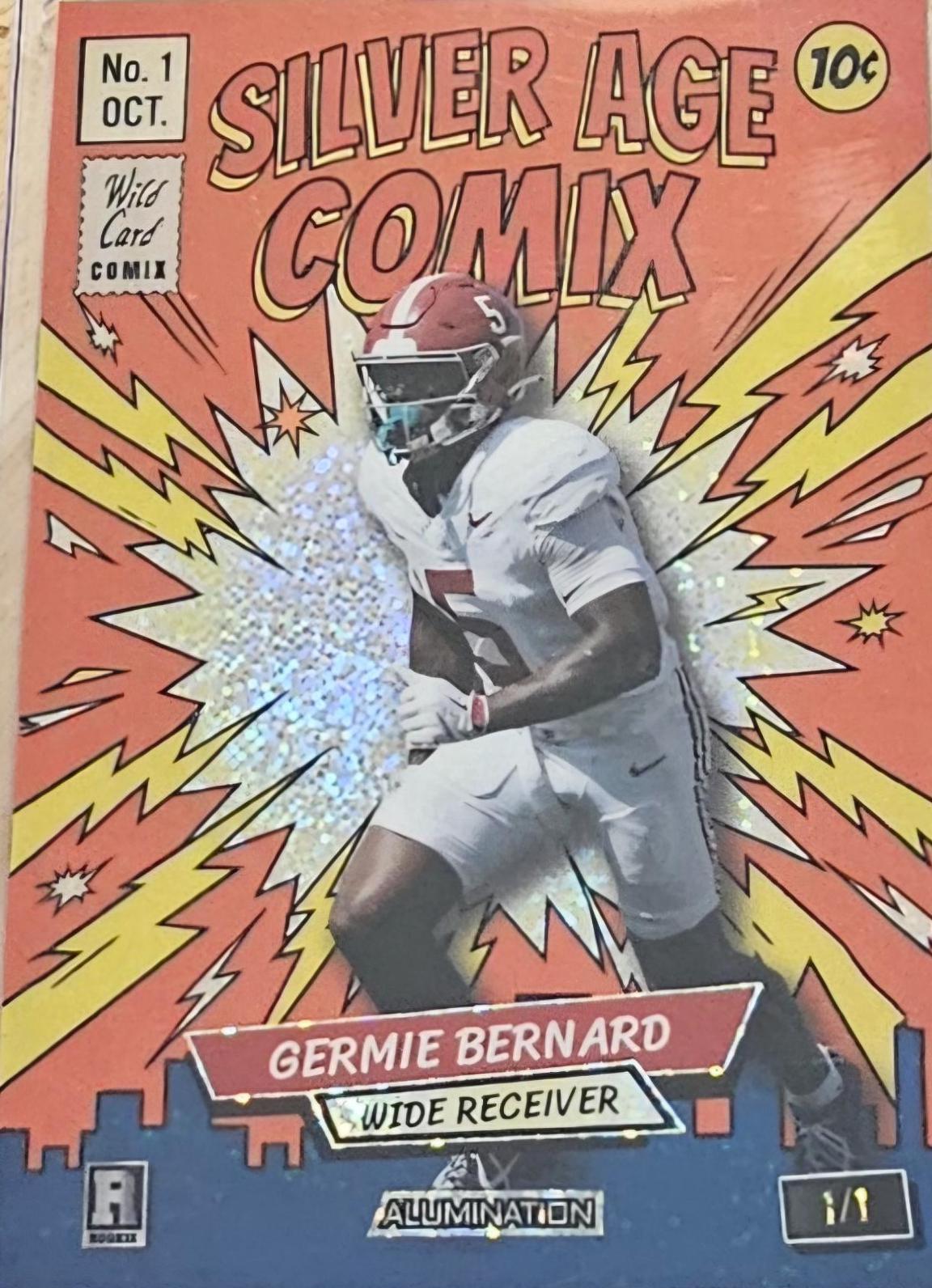 Germie Bernard #JSACOR4-GB 2026 Wild Card Alumination Just The Hits Football