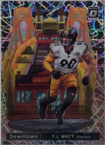 T. J. Watt #DT-17 Football Cards 2021 Panini Donruss Optic Downtown