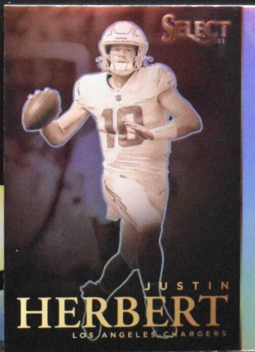 Justin Herbert #AS-13 Football Cards 2021 Panini Select Artistic Selections