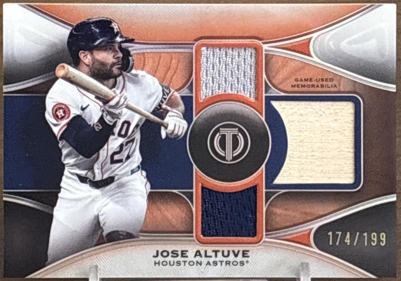 Jose Altuve #TTR-JA Baseball Cards 2025 Topps Tribute Triple Relic