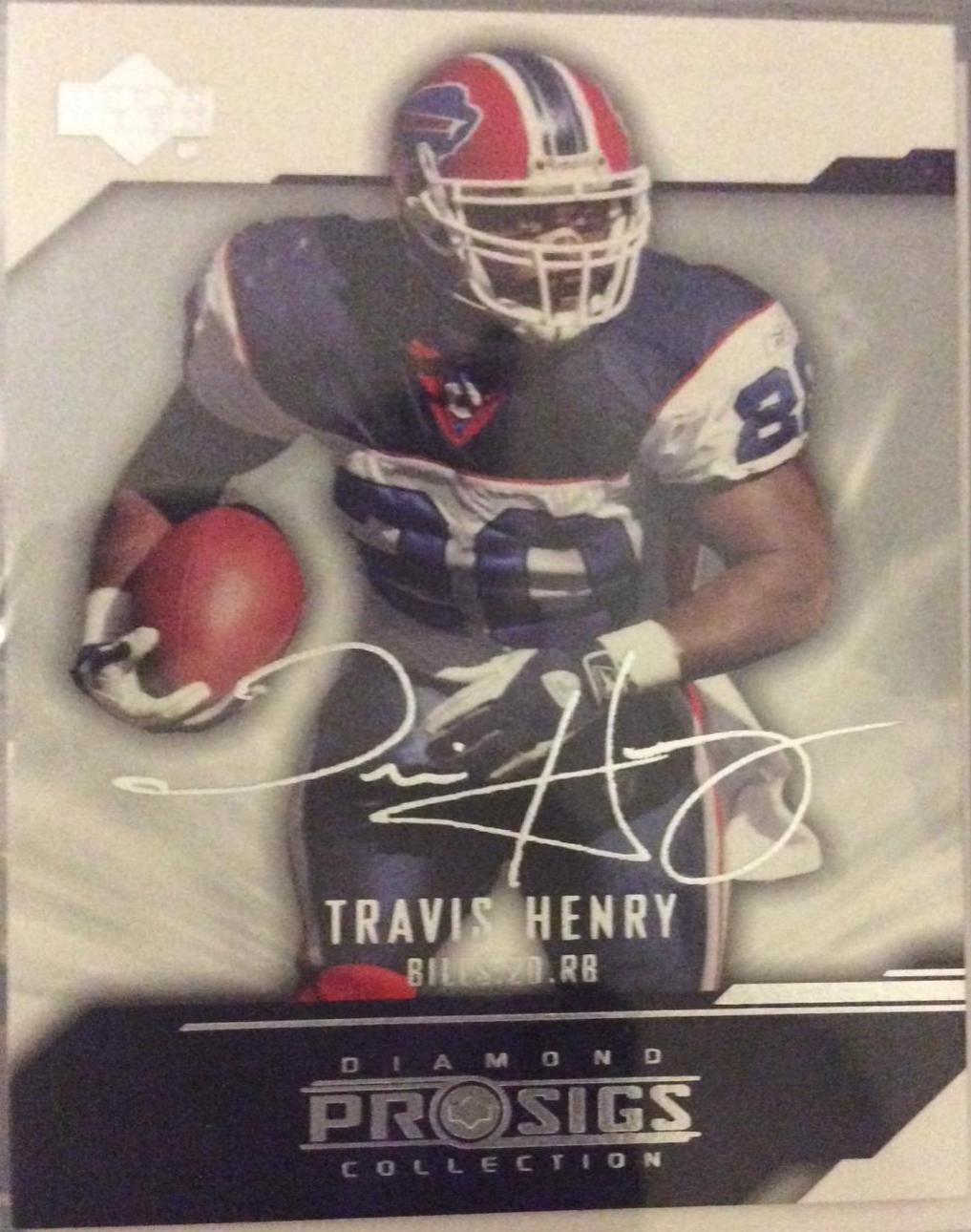 Travis Henry #10 Football Cards 2004 Upper Deck Diamond Pro Sigs