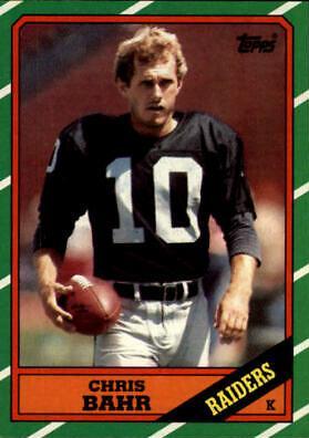 Chris Bahr #65 Football Cards 1986 Topps