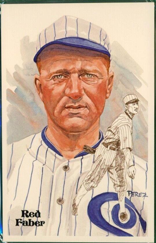 Red Faber #96 Baseball Cards 1981 Perez Steele HOF Postcard