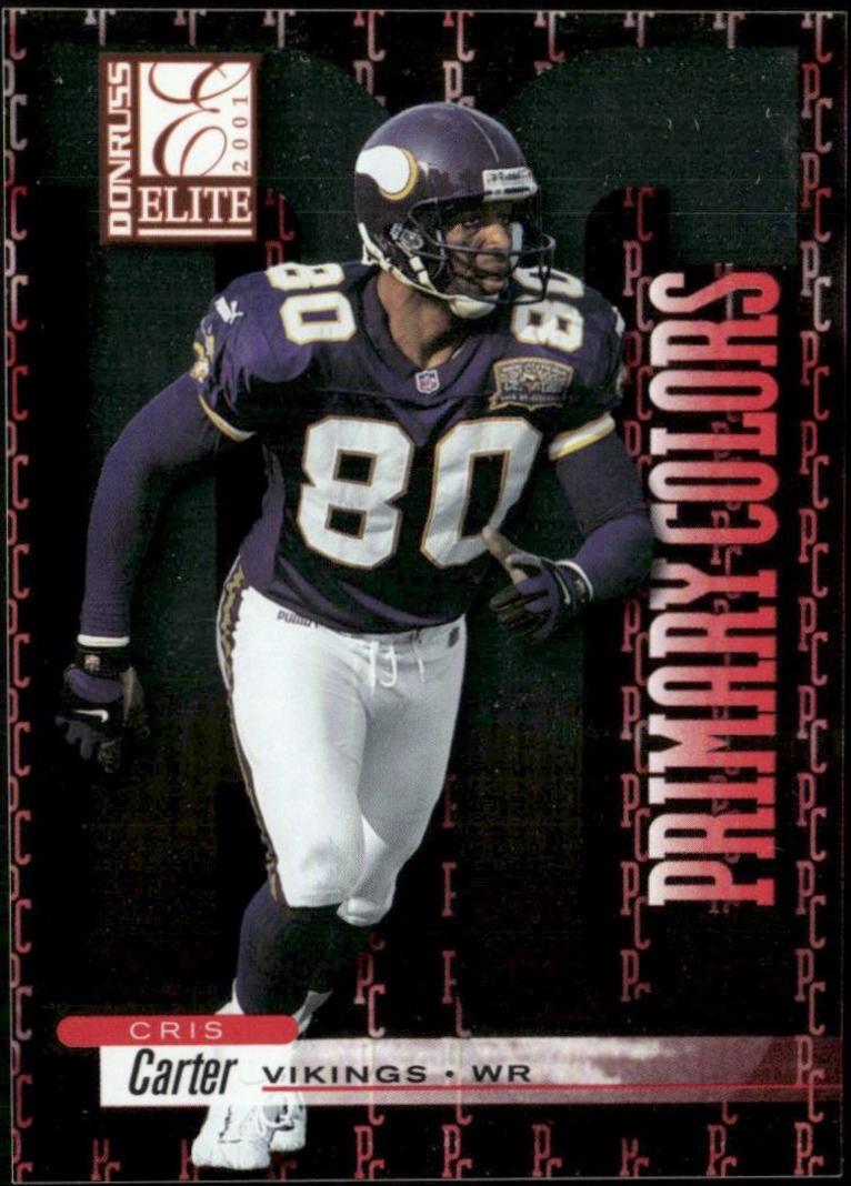 Cris Carter #PC-34 2001 Panini Donruss Elite Primary Colors Football