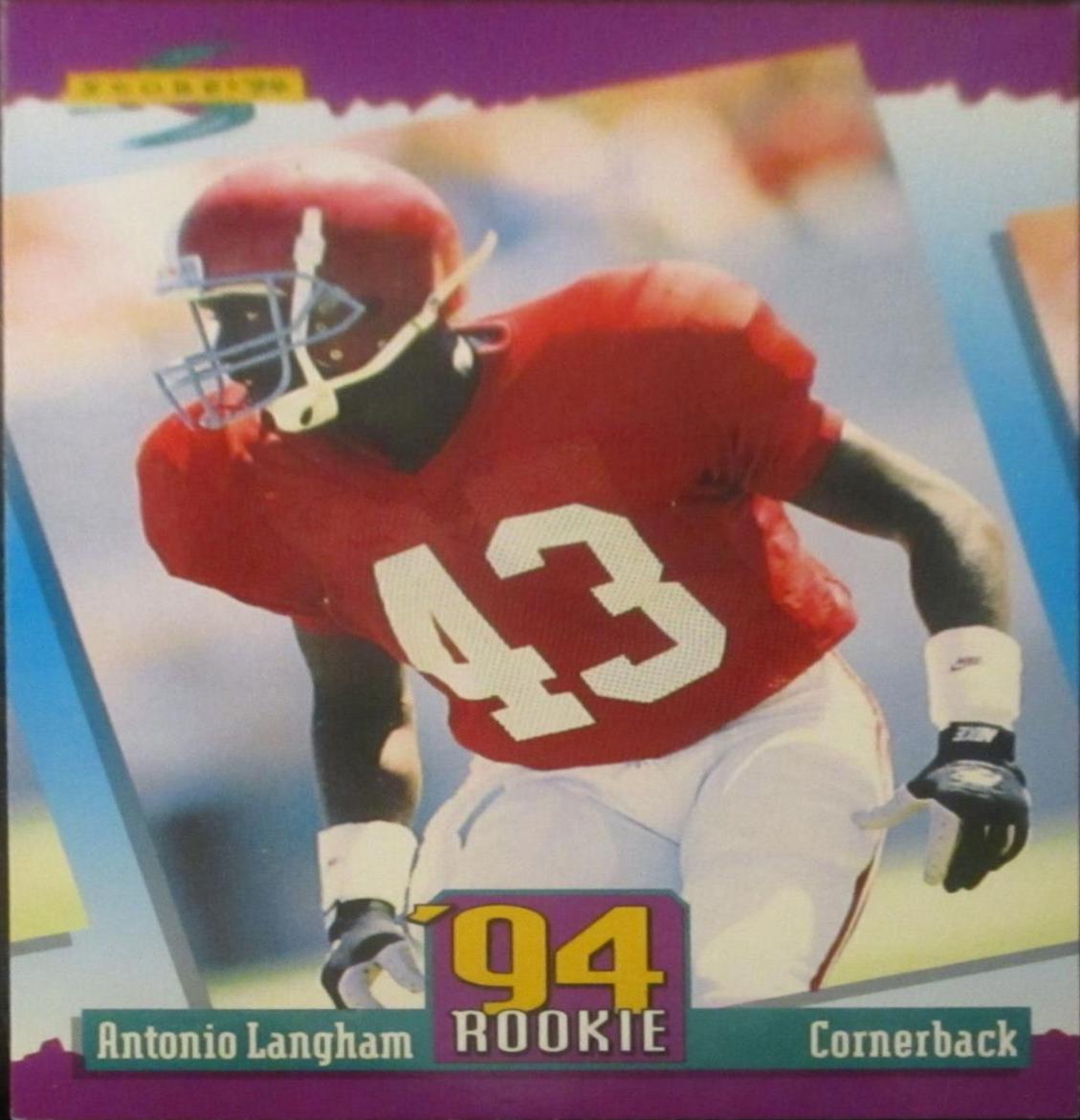 Antonio Langham #295 Football Cards 1994 Panini Score